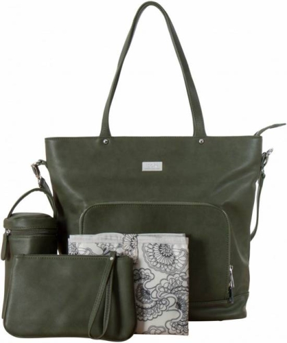 Borsa per la cameretta / borsa per pannolini Isoki Tote per pannolini Khaki Verde militare